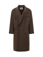 Long Double Breasted Coat with Flap Pockets - Amaranto | $store$