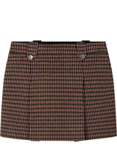 Wrap Miniskirt with Microcheck Pattern - Kids | $store$