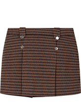 Wrap Miniskirt with Microcheck Pattern - Kids | $store$