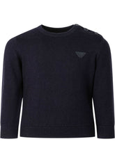 Crew Neck Sweater with Shoulder Buttons - Emporio Armani Boy | $store$