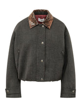 Cropped Jacket with Printed Collar - Des Phemmes | $store$