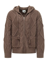 Cardigan con Cappuccio e Motivo a Trecce - Abbigliamento Uomo | $store$
