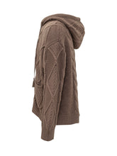 Cardigan con Cappuccio e Motivo a Trecce - Abbigliamento Uomo | $store$