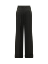 Wide Leg Trousers with Turn Up Hem - Dolce & Gabbana | $store$