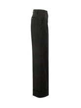 Wide Leg Trousers with Turn Up Hem - Dolce & Gabbana | $store$
