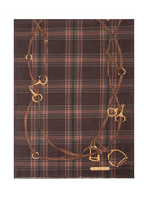 Checked Scarf with Equestrian Print - Fall / Winter 26 Woman | $store$